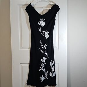 Maria Grazia Severi Lined Summer Maxi Dress Sequin Floral Sleeveless Size EU 44